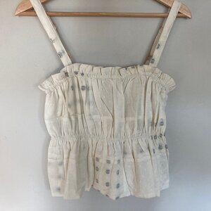 Odells flirty Bohemian white tank